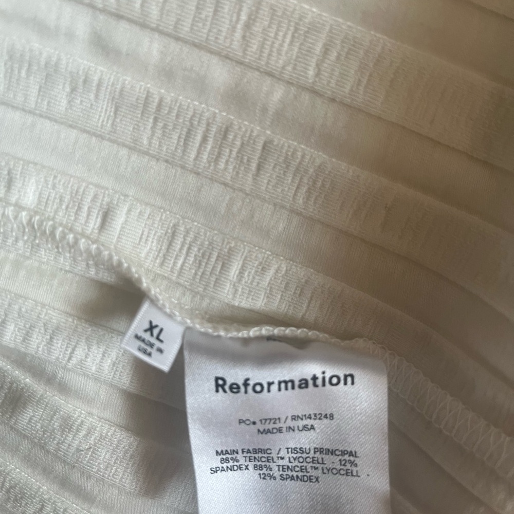 Sale sale Reformation Victoria Ribbed Long Sleeve Cream Fitted Mini Dress XL - Picture 2 of 2